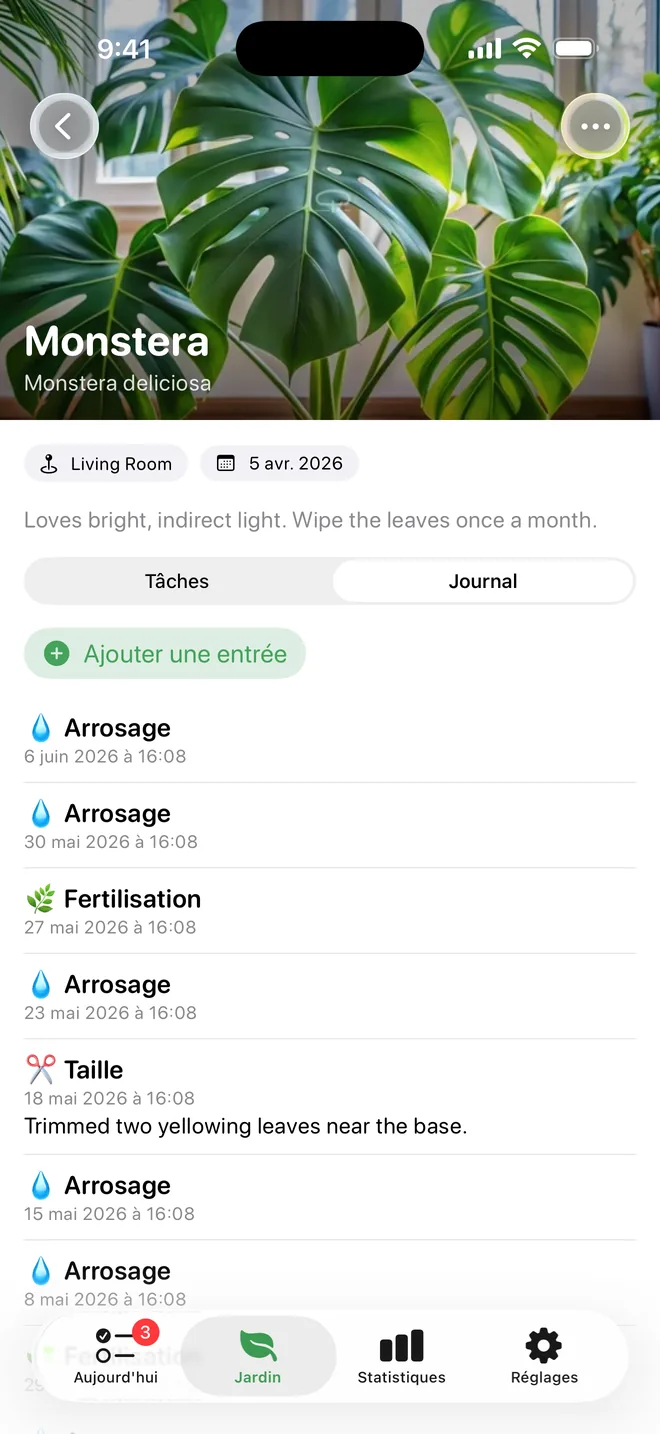 Le journal de vos plantes