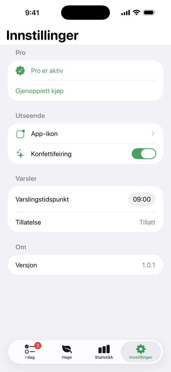 Privat plantestell
